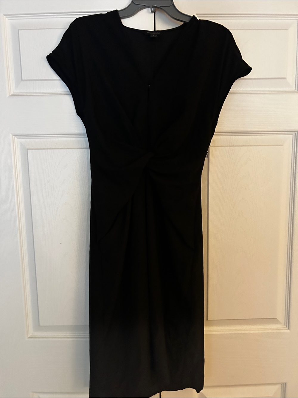 Banana Republic Black Twist-Front Midi Dress